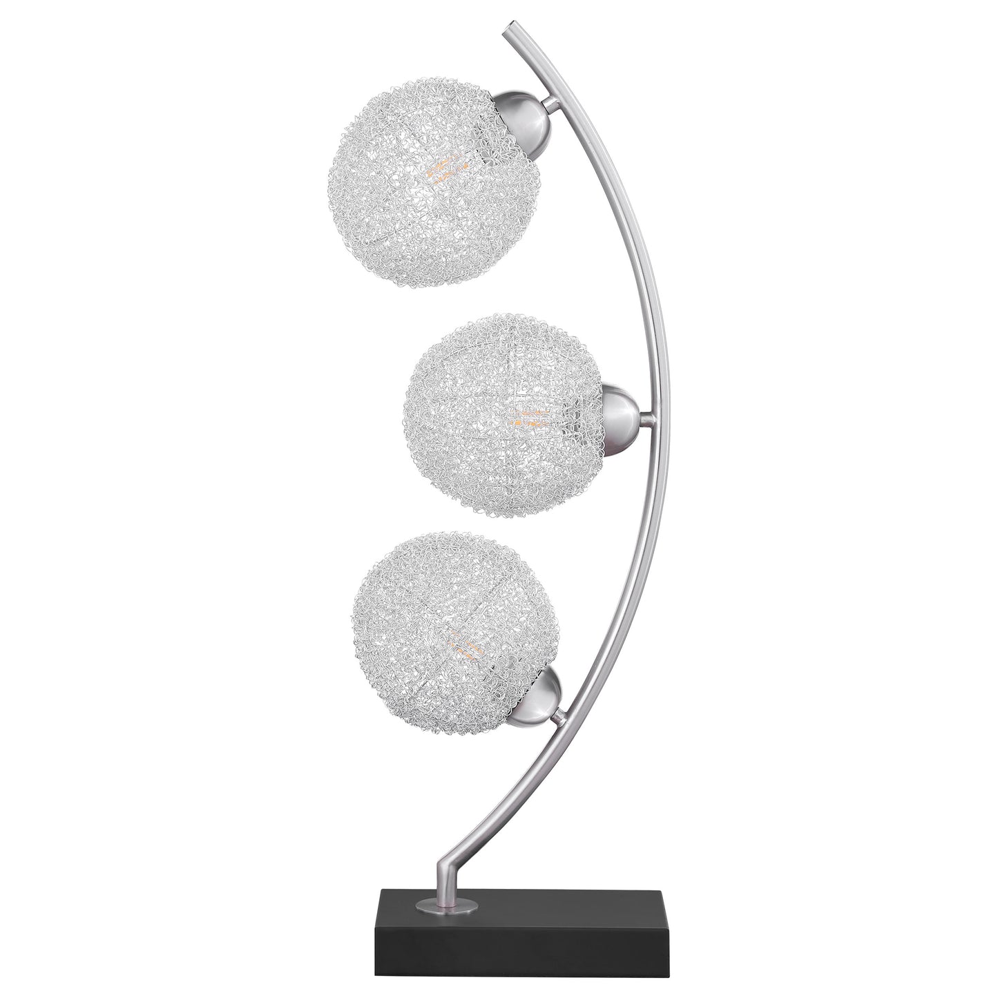 Claudia 30-inch Woven Spherical Metal Table Lamp Black