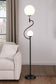 Dacki 69-inch Dual Spherical Bulb Metal Floor Lamp Black