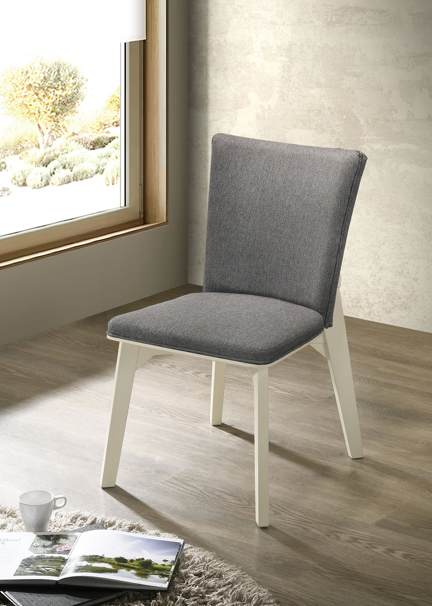 Biloxi Upholstered Dining Side Chair Grey (Set of 2)