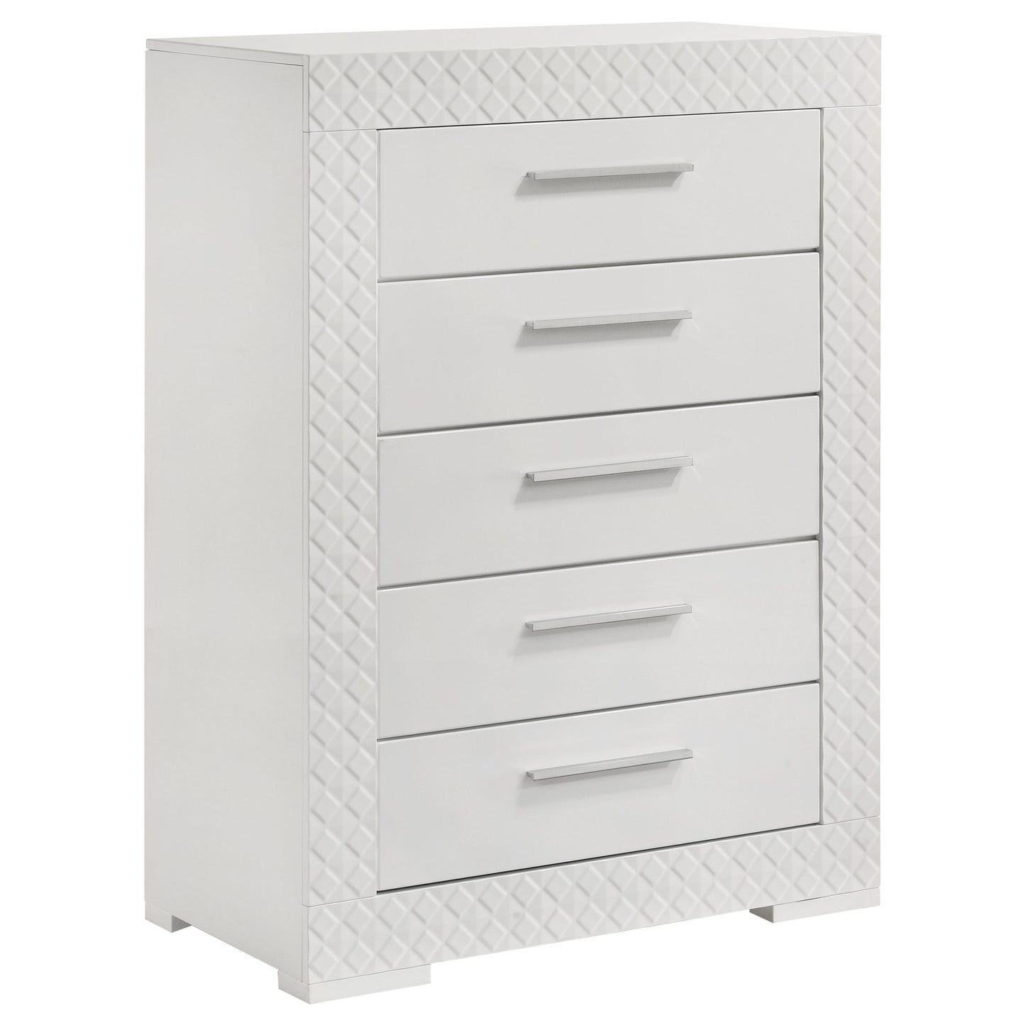 Ives 5-drawer Bedroom Chest of Drawers White High Gloss