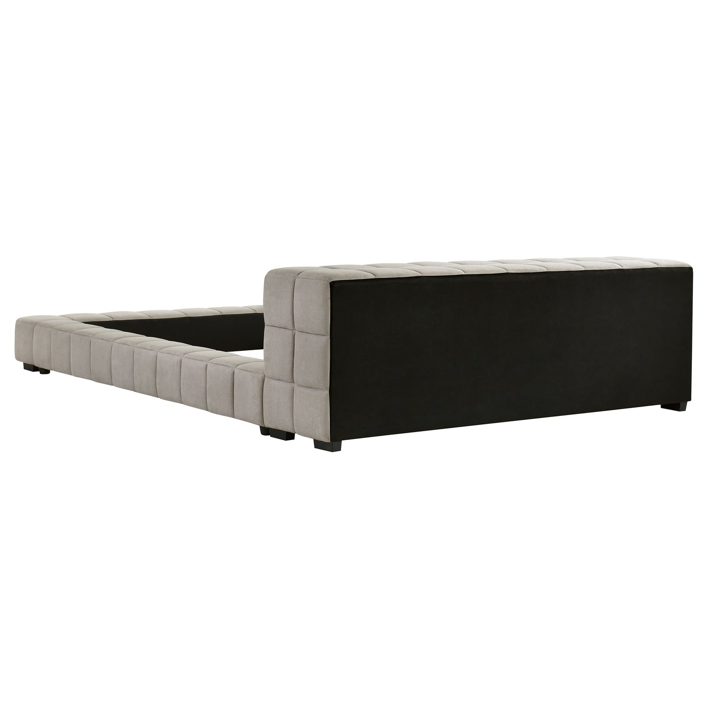 Trinity Upholstered Cal King Platform Bed Light Taupe