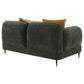 Jade Chenille Upholstered Modern Track Arm Loveseat Green