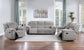 Gilson Chenille Upholstered Reclining Sofa Grey