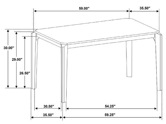 Almonte 59-inch Rectangular Wood Dining Table Dark Brown