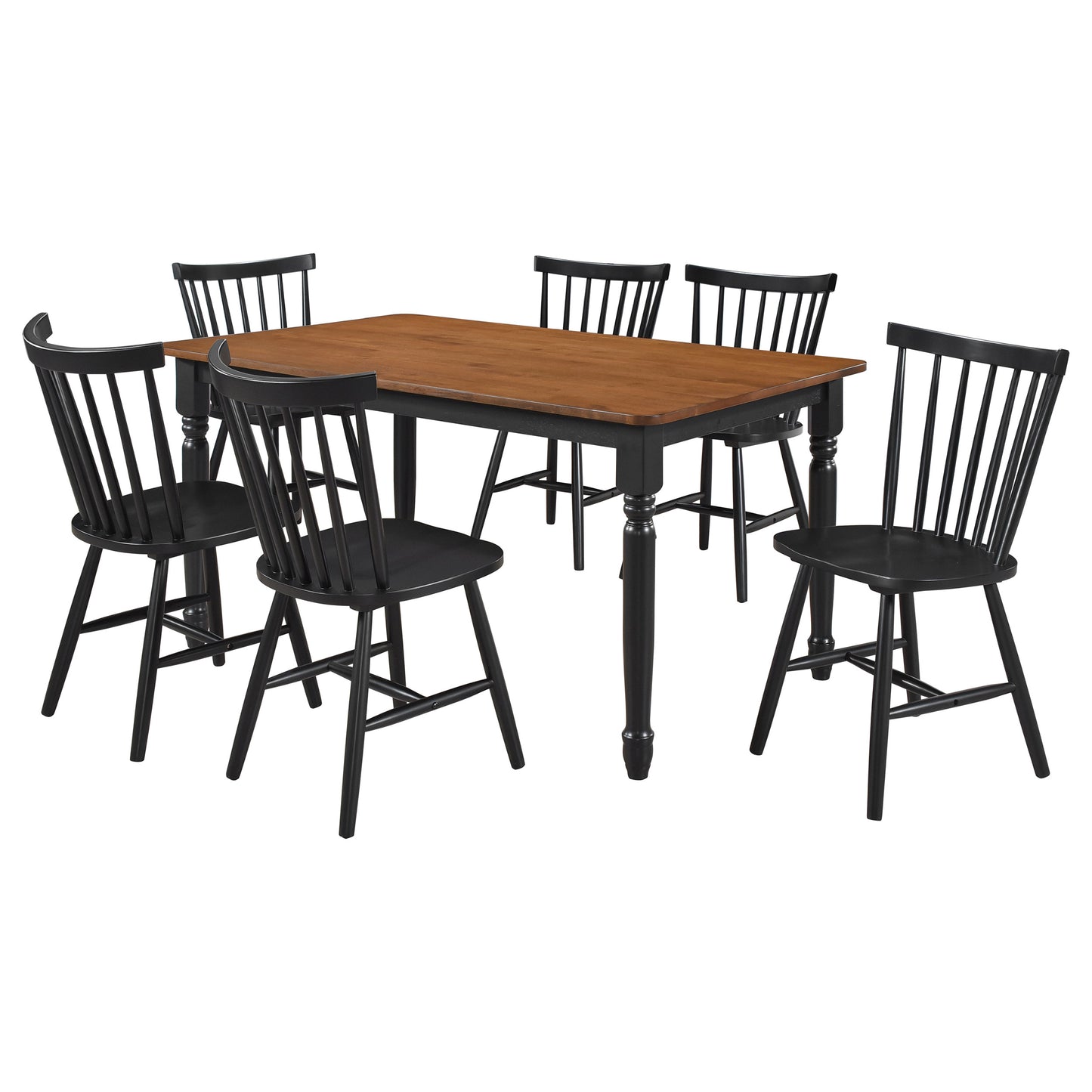 Hollyoak 7-piece Rectangular Dining Set Walnut and Black