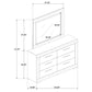 Ives 6-drawer Dresser and Mirror Grey High Gloss