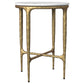 Baldwin Round Marble Top Side Table White and Gold