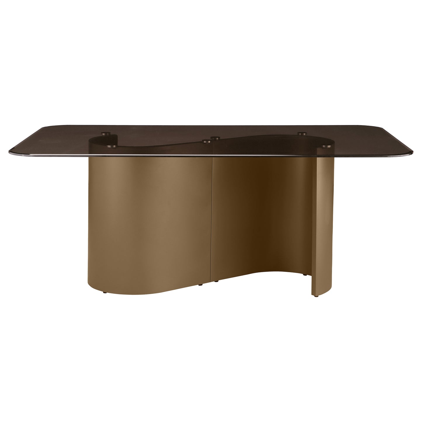 Edson 72-inch Rectangular Glass Top Dining Table Bronze