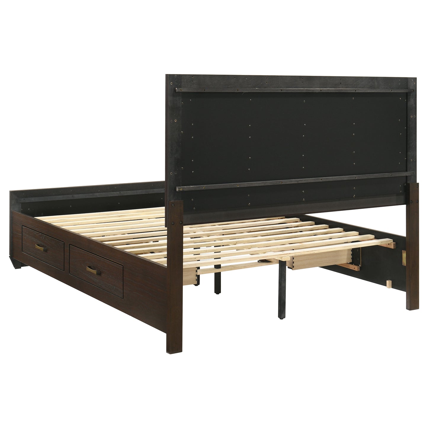 Kauffman Wood Eastern King Storage Panel Bed Dark Cocoa