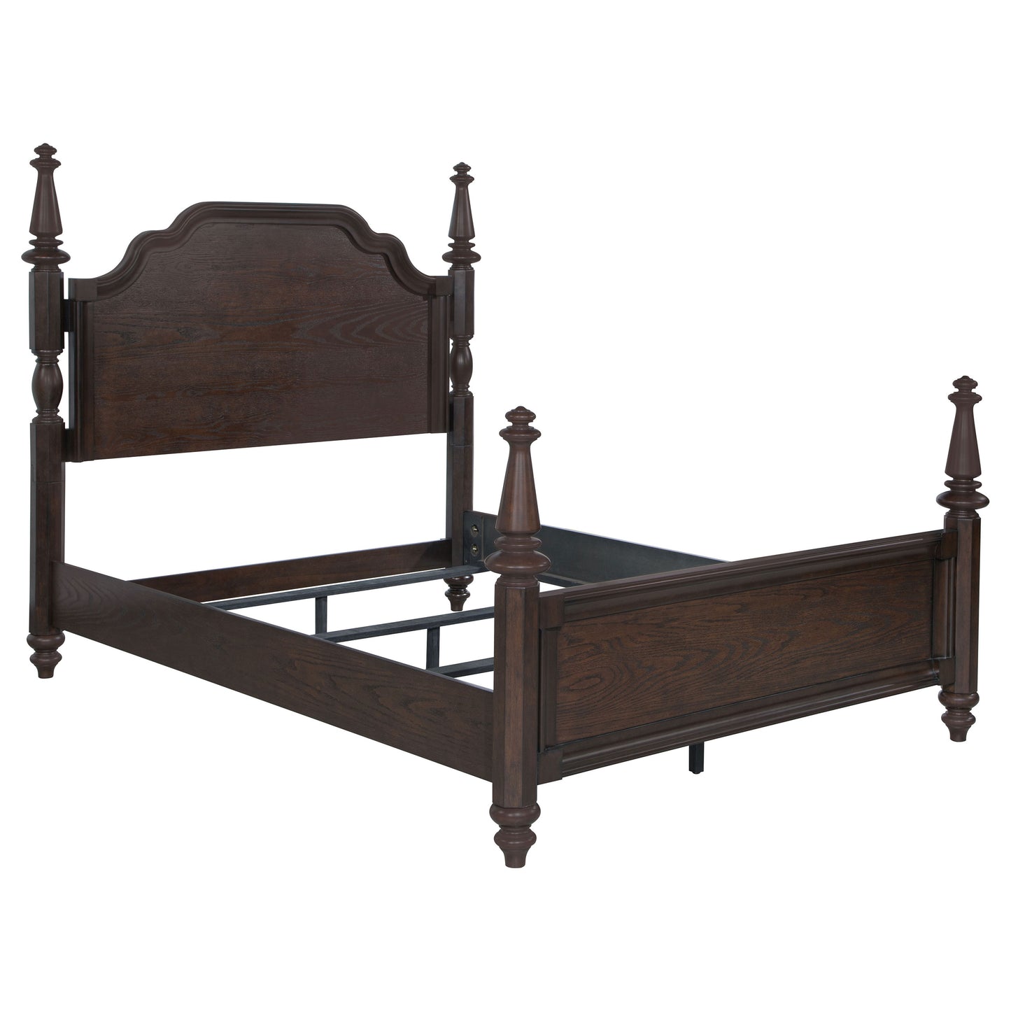 Andover 63-inch Four Poster Eastern King Bed Dark Oak