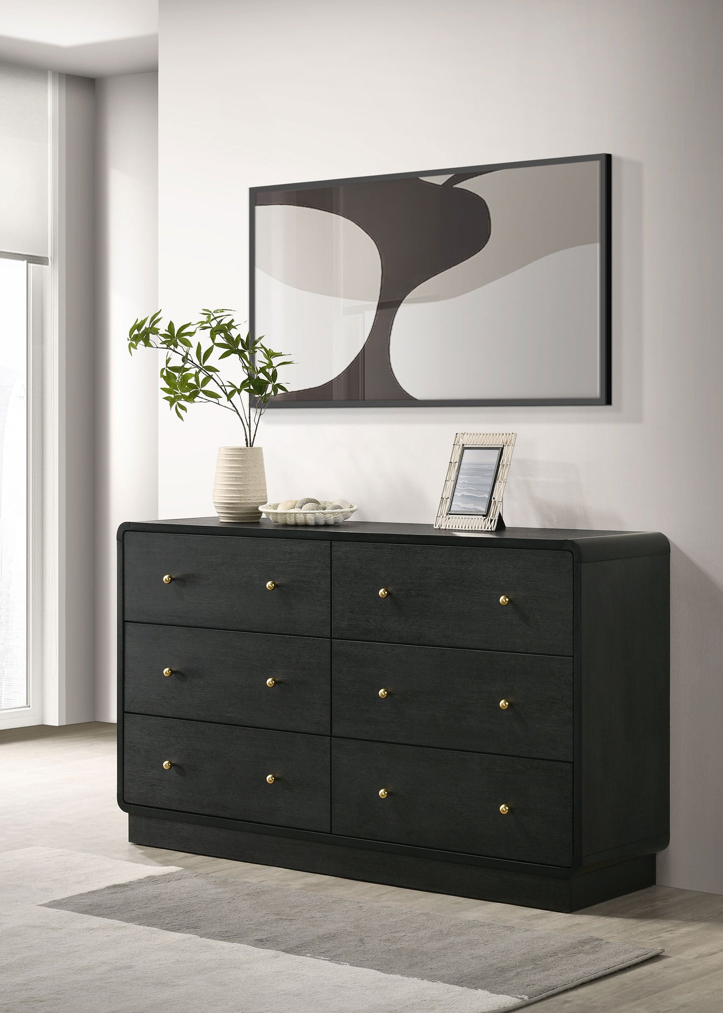 Cavelle 6-drawer Dresser Cabinet Black