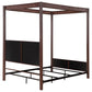 Zimmerlee 89-inch Metal Queen Canopy Bed Rust Brown