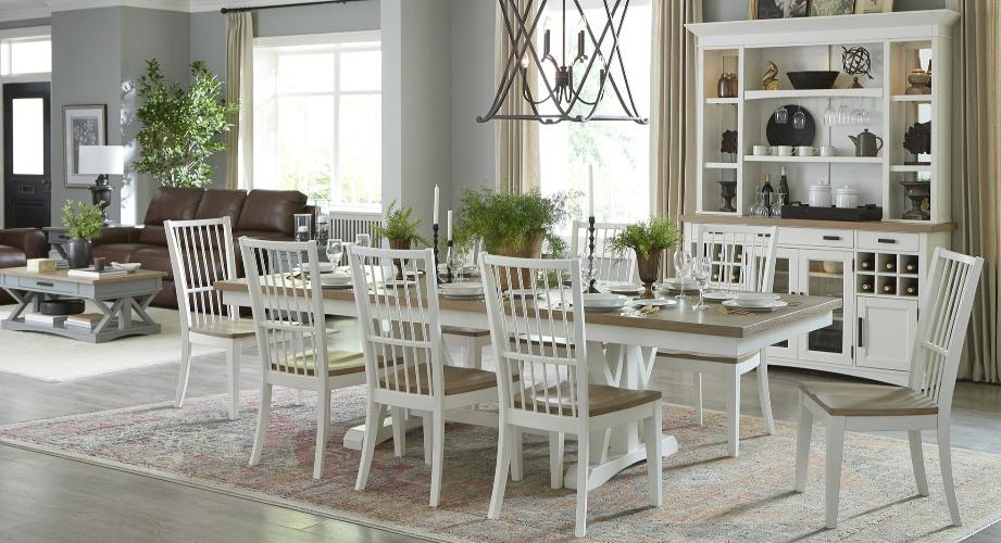 AMERICANA MODERN DINING DINING TABLE 88 IN. X 42 IN. TRESTLE TO 112 IN. (24 IN. BUTTERFLY LEAF)