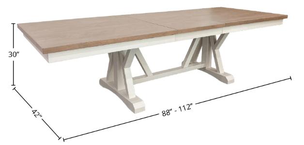 AMERICANA MODERN DINING DINING TABLE 88 IN. X 42 IN. TRESTLE TO 112 IN. (24 IN. BUTTERFLY LEAF)