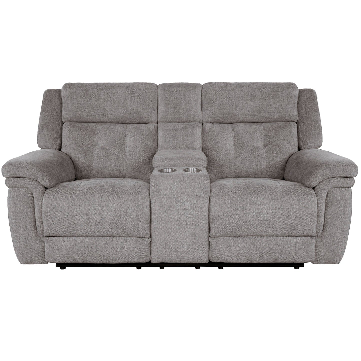 RICHLAND - BRISTOL GREY POWER CONSOLE LOVESEAT WITH POWER HEADRESTS