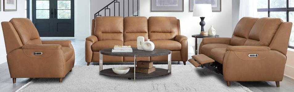 AUSTIN - CARAMEL CREAM POWER CONSOLE LOVESEAT