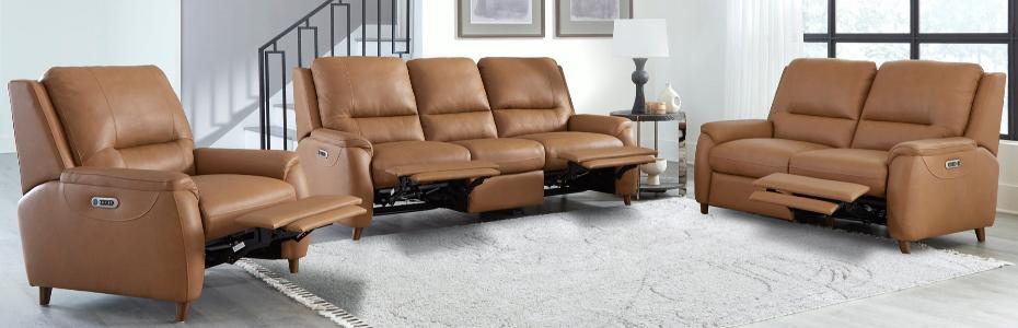 AUSTIN - CARAMEL CREAM POWER CONSOLE LOVESEAT