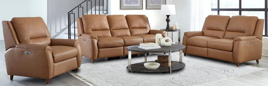 AUSTIN - CARAMEL CREAM POWER CONSOLE LOVESEAT