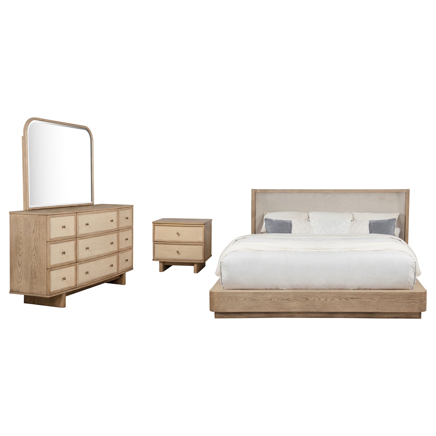 Kailani 4-piece Queen Bedroom Set Beige Oak