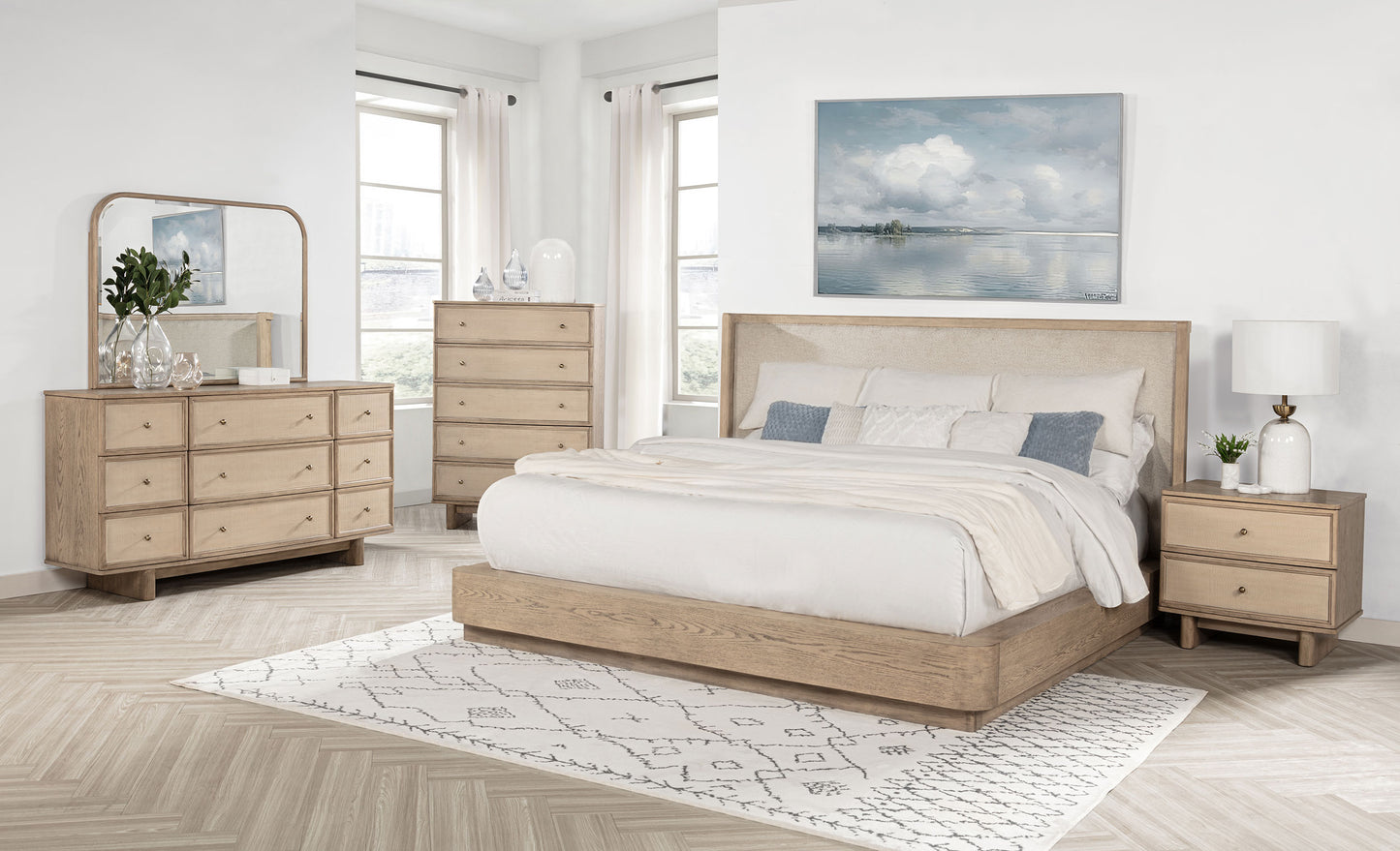 Kailani 9-drawer Dresser Cabinet Beige Oak