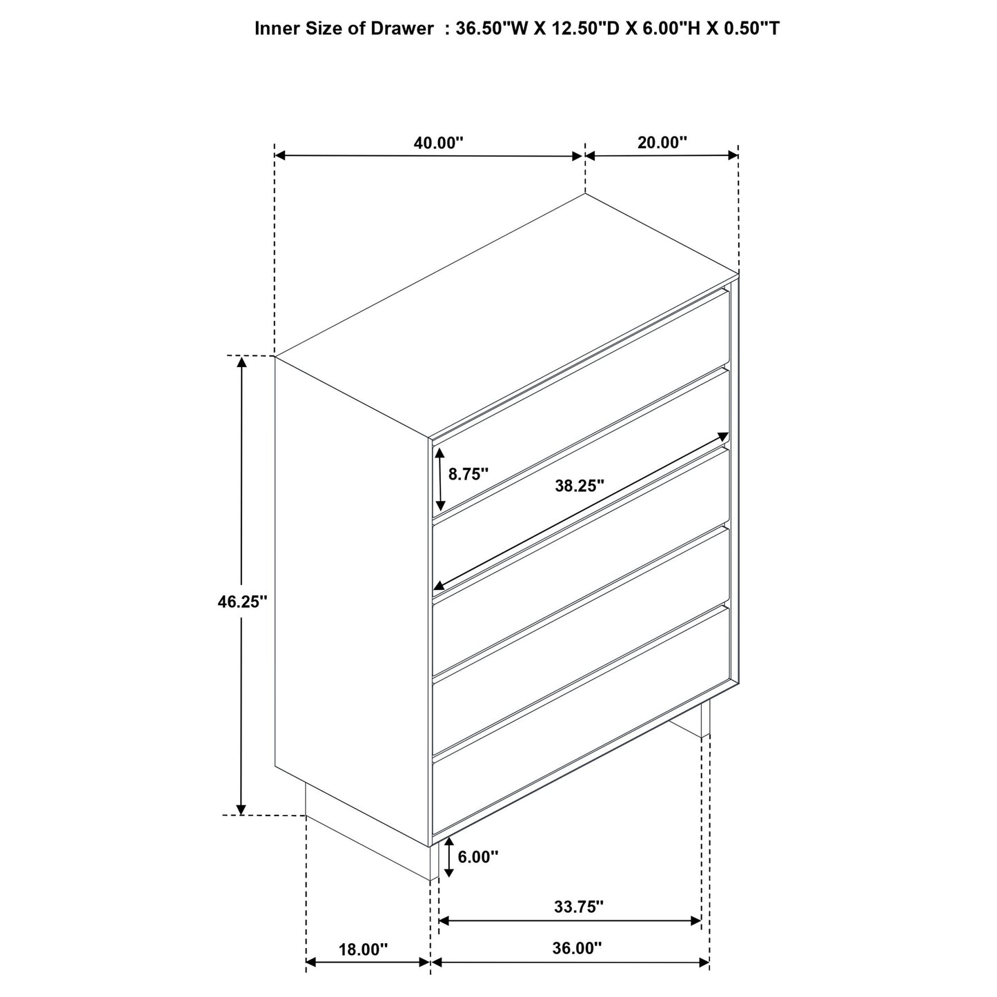 Glenwood 4-drawer Chest of Drawers Warm Brown