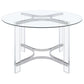 Keeling 5-piece Round Glass Top Acrylic Dining Set Chrome