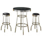 Retro 3-piece Round 1950s Bistro Pub Bar Table Set Black