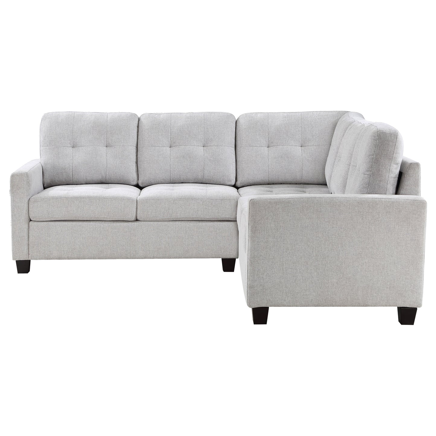 Georgina 3-piece Upholstered Sectional Sofa Steel Beige