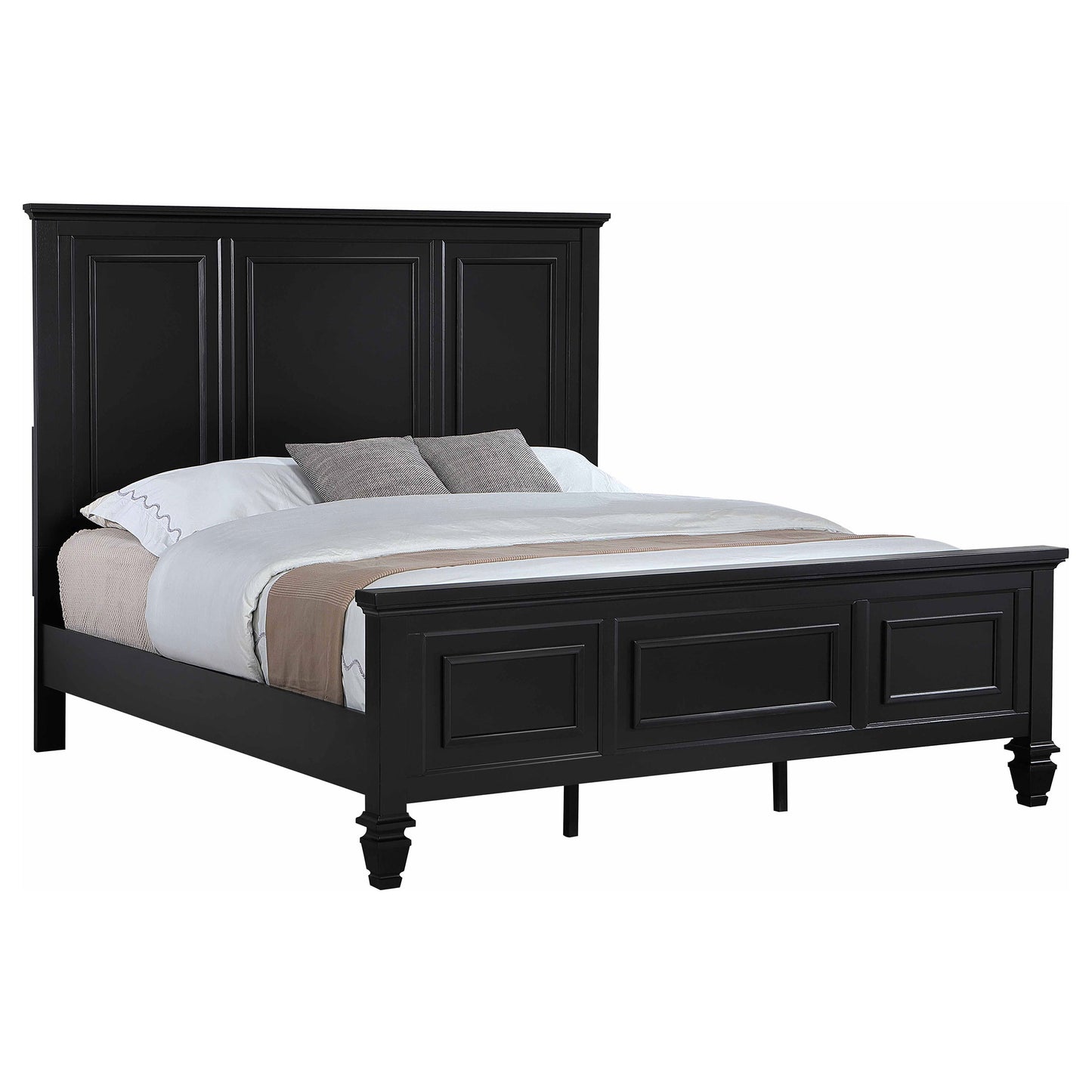 Sandy Beach 63-inch Eastern King Wood Panel Bed Black