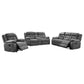 Higgins 3-piece Upholstered Motion Reclining Sofa Set Grey