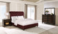 Devon 4-piece Full Bedroom Set Wine Red and Dark Oak