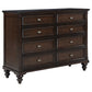 Devon 4-piece Eastern King Bedroom Set Wine Red and Dark Oak